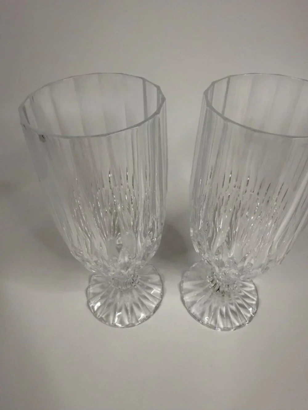 Crystal d'Arques Bretagne Vertical Cut Tall Goblets / Iced Tea Goblets, 7.5